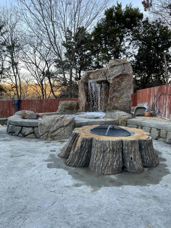 Water feature and waterfall